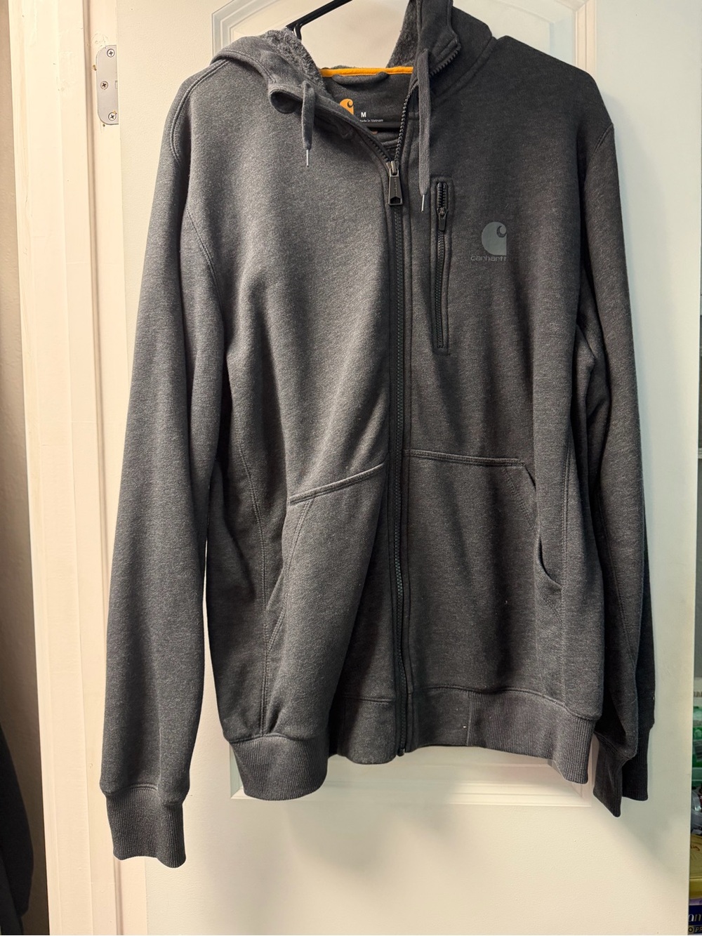 Carhartt Men's Charcoal Gray Zip-Up Hooded Sweatshirt